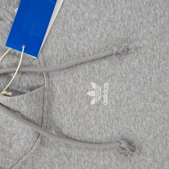 NWT Adidas Originals Adicolor Essentials FleecebHoodie Gray/White IA6418 Women's - Picture 2 of 10
